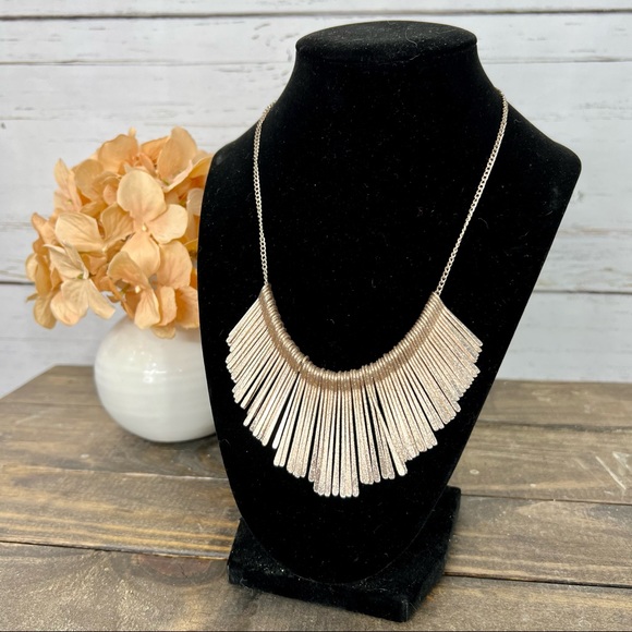 DANIELA SWAEBE Gala Rose Gold Tone Collar Statement Necklace - Picture 1 of 8